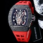 Best Replica Richard Mille RM66 CarbonTPT Carbon Fiber Case Rubber Strap Men's Watch 